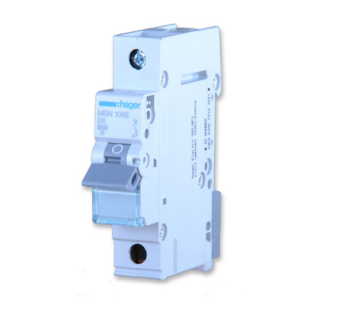Wyłącznik nadprądowy 1P B 6A 6kA AC MBN106E Hager Wyłącznik nadprądowy 1P B 6A 6kA AC MBN106E Hager