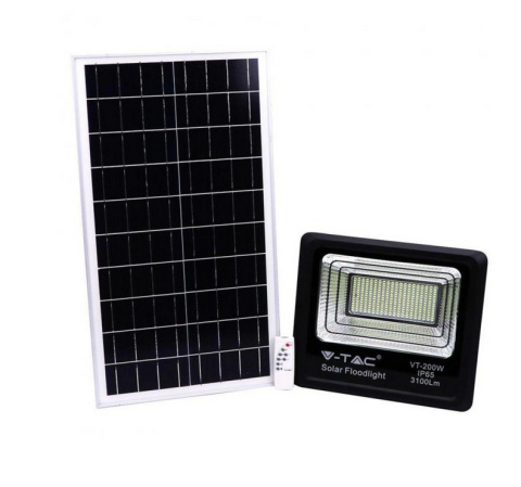 Projektor LED solarny V-TAC 40W czarny IP65 VT-200W 4000k 3100lm Projektor LED solarny V-TAC 40W czarny IP65 VT-200W 4000k 3100lm