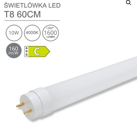 Świetlówka LED DIOLED 10W 1600lm 60cm 0367 Świetlówka LED DIOLED 10W 1600lm 60cm 0367