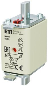 NH00 GG 50A/500V WKŁ.ZWŁ. KOMBI