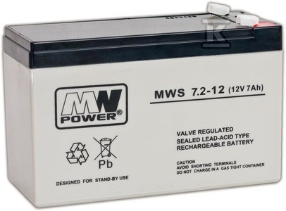 AKUMULATOR AGM 12V/7,2AH/5LAT AKUMULATOR AGM 12V/7,2AH/5LAT