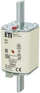 WKŁADKA NH1 GG 50A/500V WKŁADKA NH1 GG 50A/500V