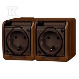 GN.2X2P+Z SCHUKO N/T IP44 BRĄZ HERMES