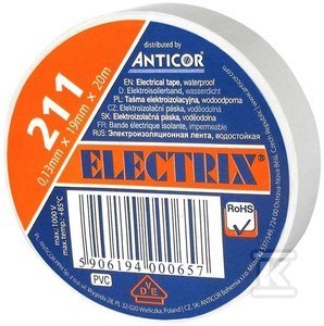 TAŚMA IZOL.19X20 BIAŁA ELECTRIC 211P TAŚMA IZOL.19X20 BIAŁA ELECTRIC 211P
