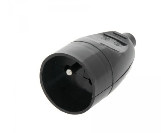 Gniazdo przenośne z/u 16A 2P+Z 250V czarne GN-171