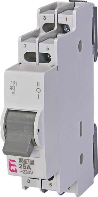Przełącznik I-0-II modułowy sieć-agregat 25A 1-biegunowy ETI SSQ 125