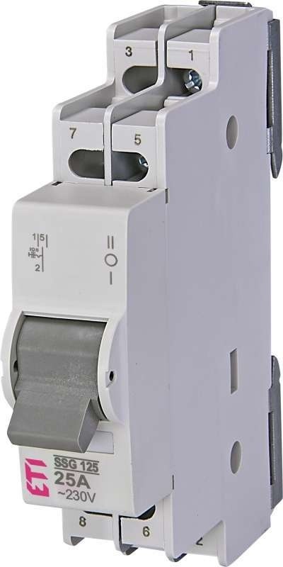 Przełącznik I-0-II modułowy sieć-agregat 25A 1-biegunowy ETI SSQ 125