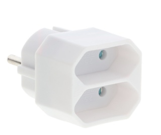 Rozgałęźnik wtyczkowy 2-gniazda b/u Euro R-2