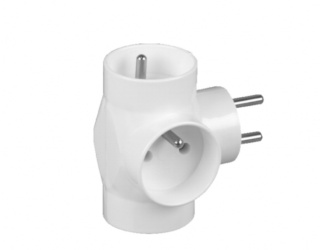 Rozgałęźnik wtyczkowy 3x2P + Z biały R-31