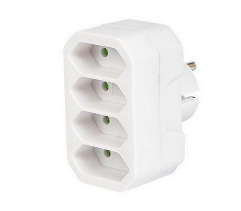 Wtyczka 16A 2P+Z z gniazdem 2P+Z 250V 16A biała WT-16U/G