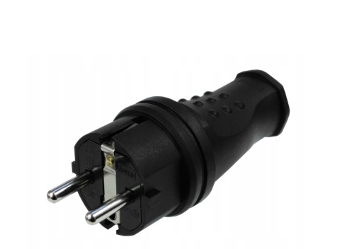 Wtyczka gumowa 230V 16A IP44 długi korpus ADELID