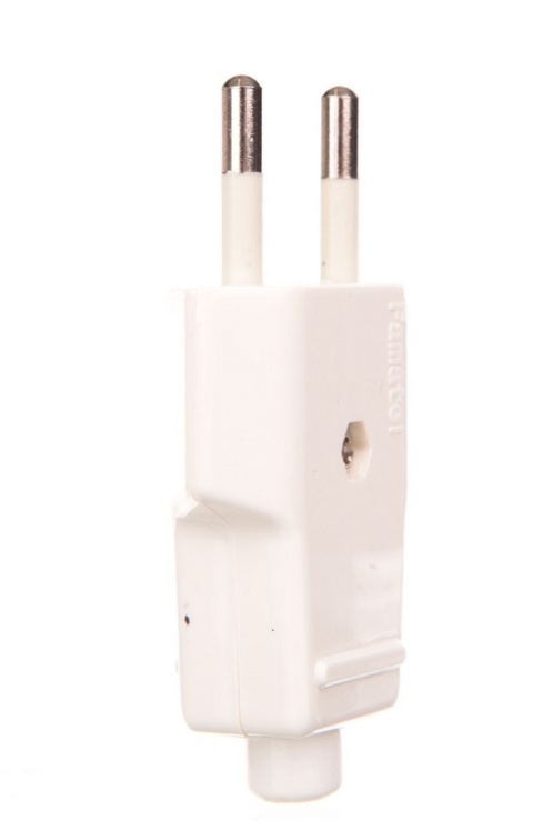 Wtyczka płaska 10A 250V biała