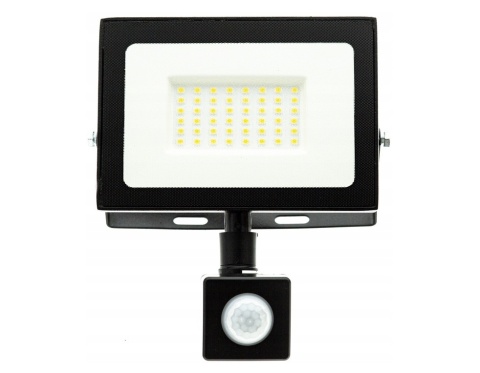 Naświetlacz led z czujnikiem ruchu PIR 50W 3500LM AC220-240V IP65 kąt świecenia 100 ciepła neutralna 4000K czarny EC79747