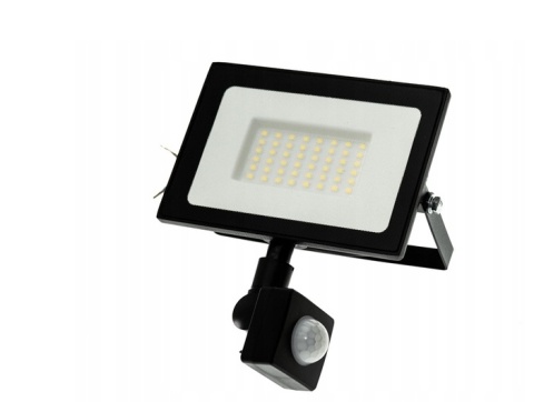 Naświetlacz led z czujnikiem ruchu PIR 50W 3500LM AC220-240V IP65 kąt świecenia 100 ciepła neutralna 4000K czarny EC79747