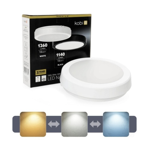 Plafon led nairos G2 12W 3CCT IP65 biały