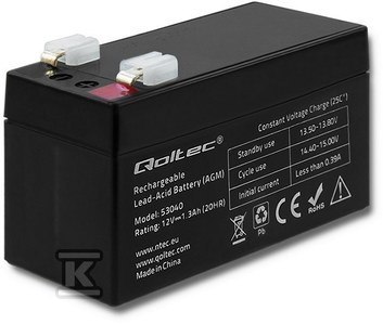 AKUMULATOR AGM 12V 1.3AH MAX. 19.5 AKUMULATOR AGM 12V 1.3AH MAX. 19.5