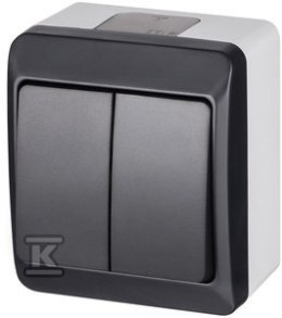 ŁĄCZ.ŚWIECZ.N/T IP44 ANTRACYT HERMES
