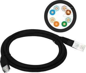 PATCH-CORD U/UTP KAT.5E PVC 1.0M CZARNY PATCH-CORD U/UTP KAT.5E PVC 1.0M CZARNY