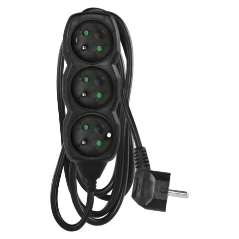 Przedłużacz 3G 1,5m Czarny PC0311