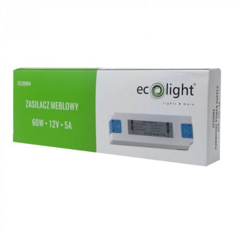 Zasilacz meblowy 60W 12V ip44 185x64x22