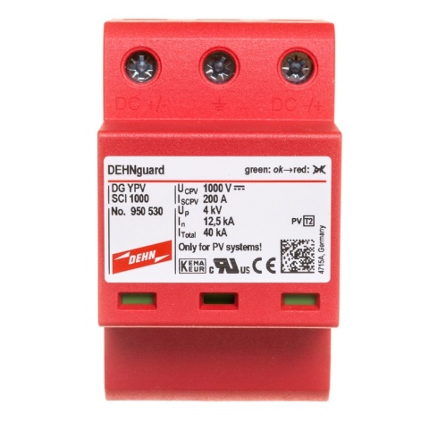 Ogranicznik przepięć C Typ 2 PV 1000V DC 3P 12,5kA 4kV DEHNguard compact YPV SCI 1000 950530
