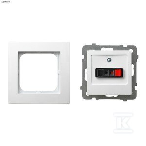 GN.GŁOŚNIKOWE 1-KR.+RAMKA 1-KR.BIAŁY