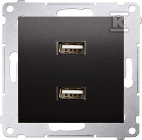 ŁADOWARKA 2XUSB 2.1A,5V ANTRACYT SIMON5