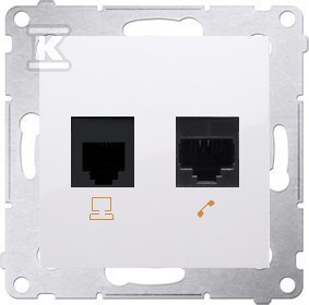 GN.KOMP.RJ45+TELEF.RJ12 BIAŁE SIMON54
