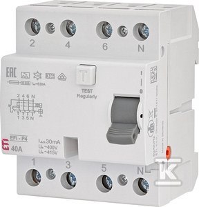 EFI-P4 A 40/0.03 WYŁ.RÓŻNIC-PRĄD.