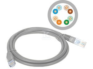 PATCH-CORD U/UTP KAT.5E PVC 0.5M SZARY