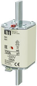 WKŁADKA NH1 GG 125A/500V WKŁADKA NH1 GG 125A/500V
