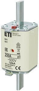 WKŁADKA NH1 GG 250A/500V WKŁADKA NH1 GG 250A/500V
