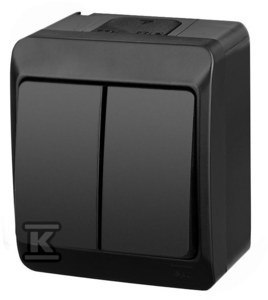 ŁĄCZ.ŚWIECZNIKOWY N/T IP44 CZARNY HER