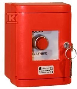 PRZYCISK SP22 PPOŻ.IP55 CZERWONY